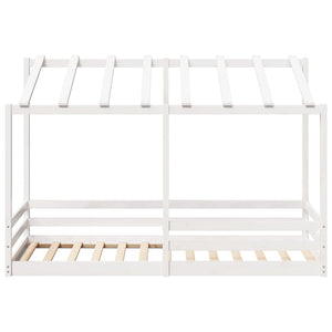 Letto per Bambini con Tetto Bianco 90x200cm Legno Massello Pino 847001