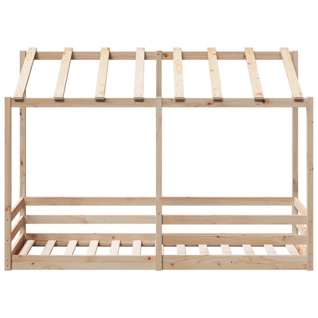 Letto per Bambini con Tetto 90x190 cm in Legno Massello di Pino