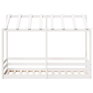 Letto per Bambini con Tetto Bianco 90x190cm Legno Massello Pino