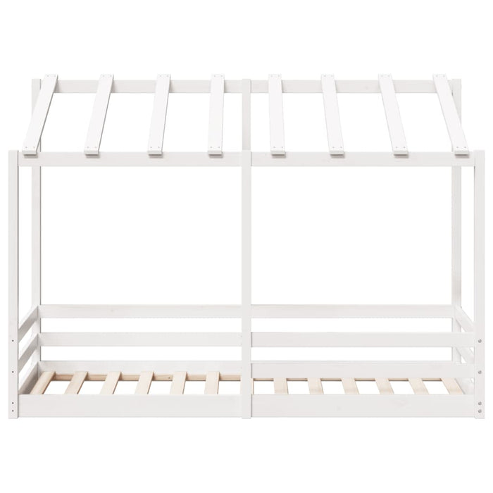 Letto per Bambini con Tetto Bianco 90x190cm Legno Massello Pino