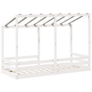 Letto per Bambini con Tetto Bianco 90x190cm Legno Massello Pino 847007