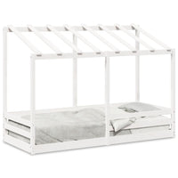 vidaXL Letto per Bambini con Tetto Bianco 75x190cm Legno Massello Pino