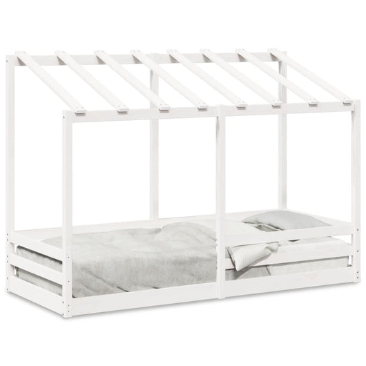 vidaXL Letto per Bambini con Tetto Bianco 75x190cm Legno Massello Pino