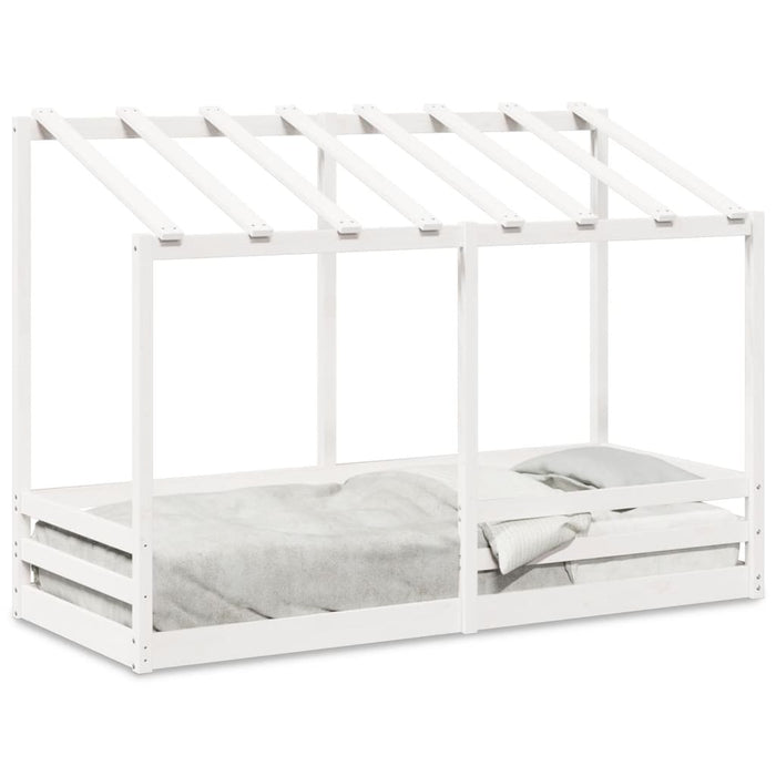 vidaXL Letto per Bambini con Tetto Bianco 75x190cm Legno Massello Pino