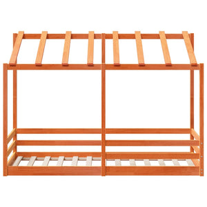 Letto Bambini con Tetto Marrone Cera 75x190 cm Massello Pino