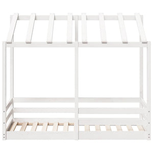 Letto per Bambini con Tetto Bianco 80x160cm Legno Massello Pino 847013
