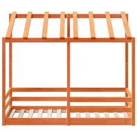 Letto Bambini con Tetto Marrone Cera 80x160 cm Massello Pino