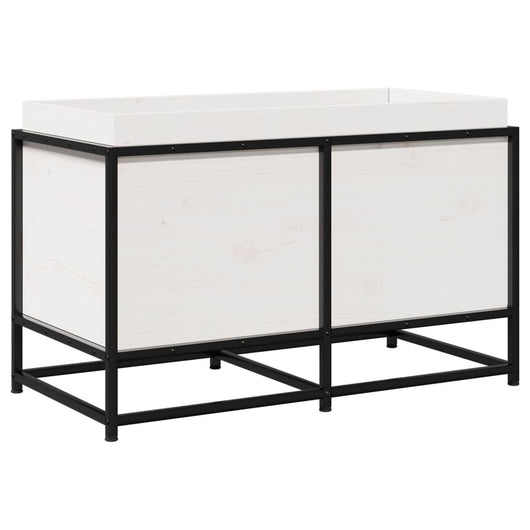 Vassoio per fioriera aiuola rialzata piante fiori terrazza giardino 80 x 40 x 50 cm legno massello di pino bianco 02_0037872