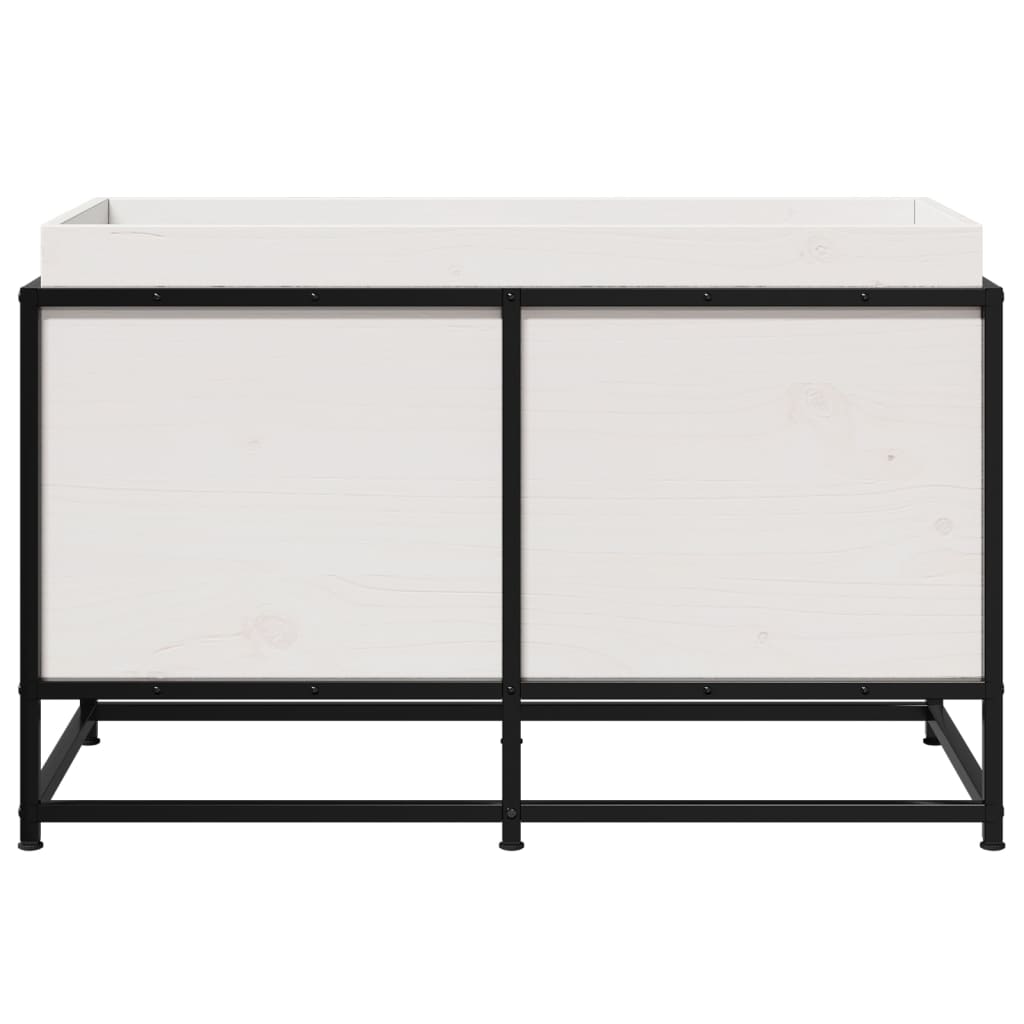 Vassoio per fioriera aiuola rialzata piante fiori terrazza giardino 80 x 40 x 50 cm legno massello di pino bianco 02_0037872