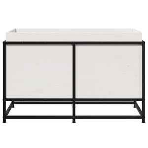 Vassoio per fioriera aiuola rialzata piante fiori terrazza giardino 80 x 40 x 50 cm legno massello di pino bianco 02_0037872