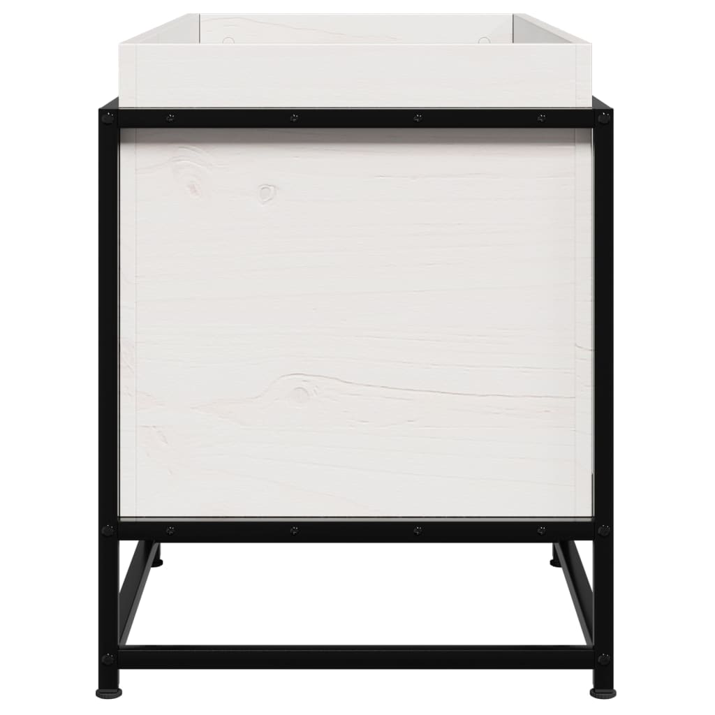 Vassoio per fioriera aiuola rialzata piante fiori terrazza giardino 80 x 40 x 50 cm legno massello di pino bianco 02_0037872