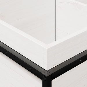 Vassoio per fioriera aiuola rialzata piante fiori terrazza giardino 80 x 40 x 50 cm legno massello di pino bianco 02_0037872