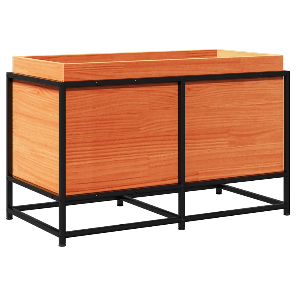 Vassoio per fioriera aiuola rialzata piante fiori terrazzo giardino cera 80 x 40 x 50 cm legno massello di pino marrone 02_0038498