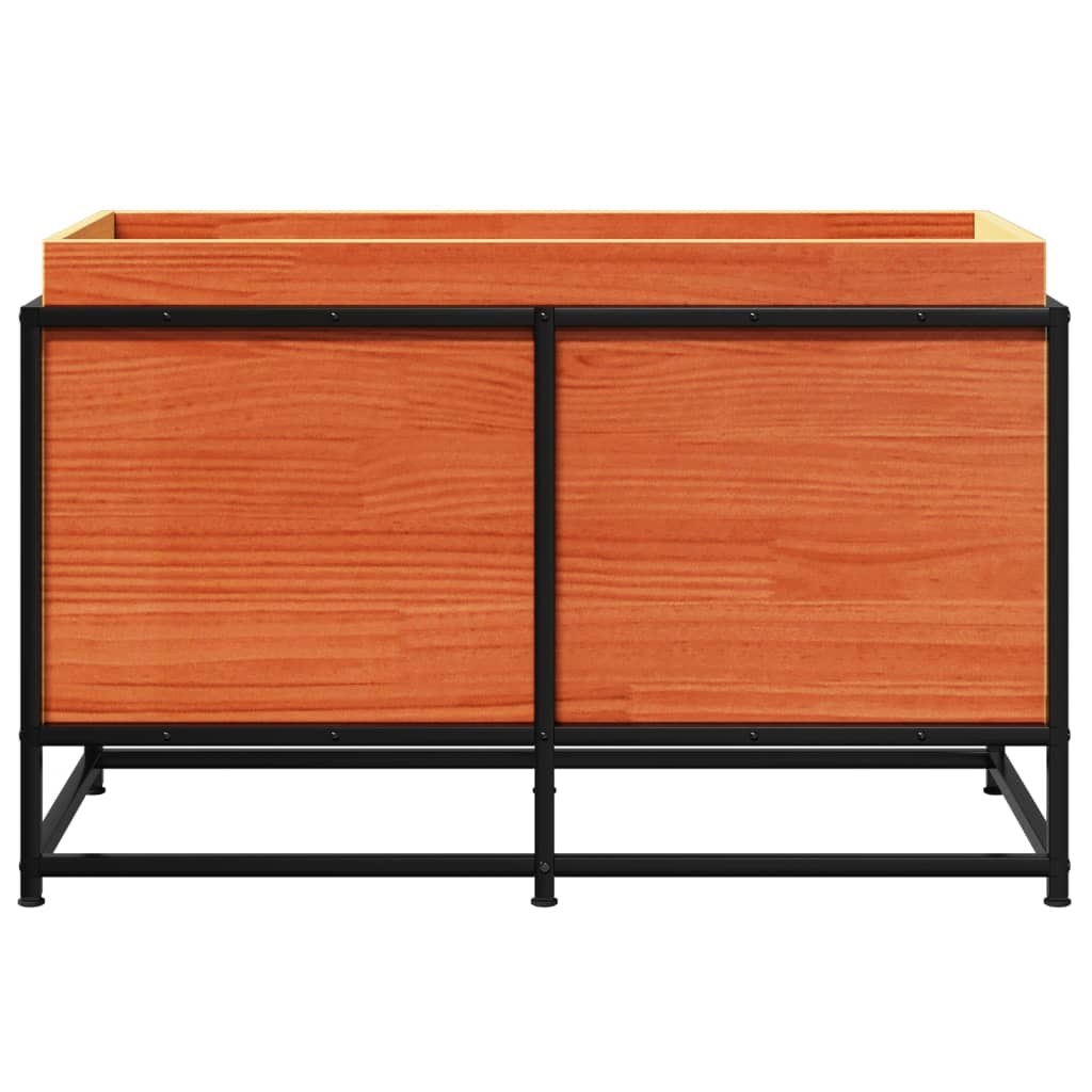 Vassoio per fioriera aiuola rialzata piante fiori terrazzo giardino cera 80 x 40 x 50 cm legno massello di pino marrone 02_0038498