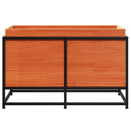 Vassoio per fioriera aiuola rialzata piante fiori terrazzo giardino cera 80 x 40 x 50 cm legno massello di pino marrone 02_0038498