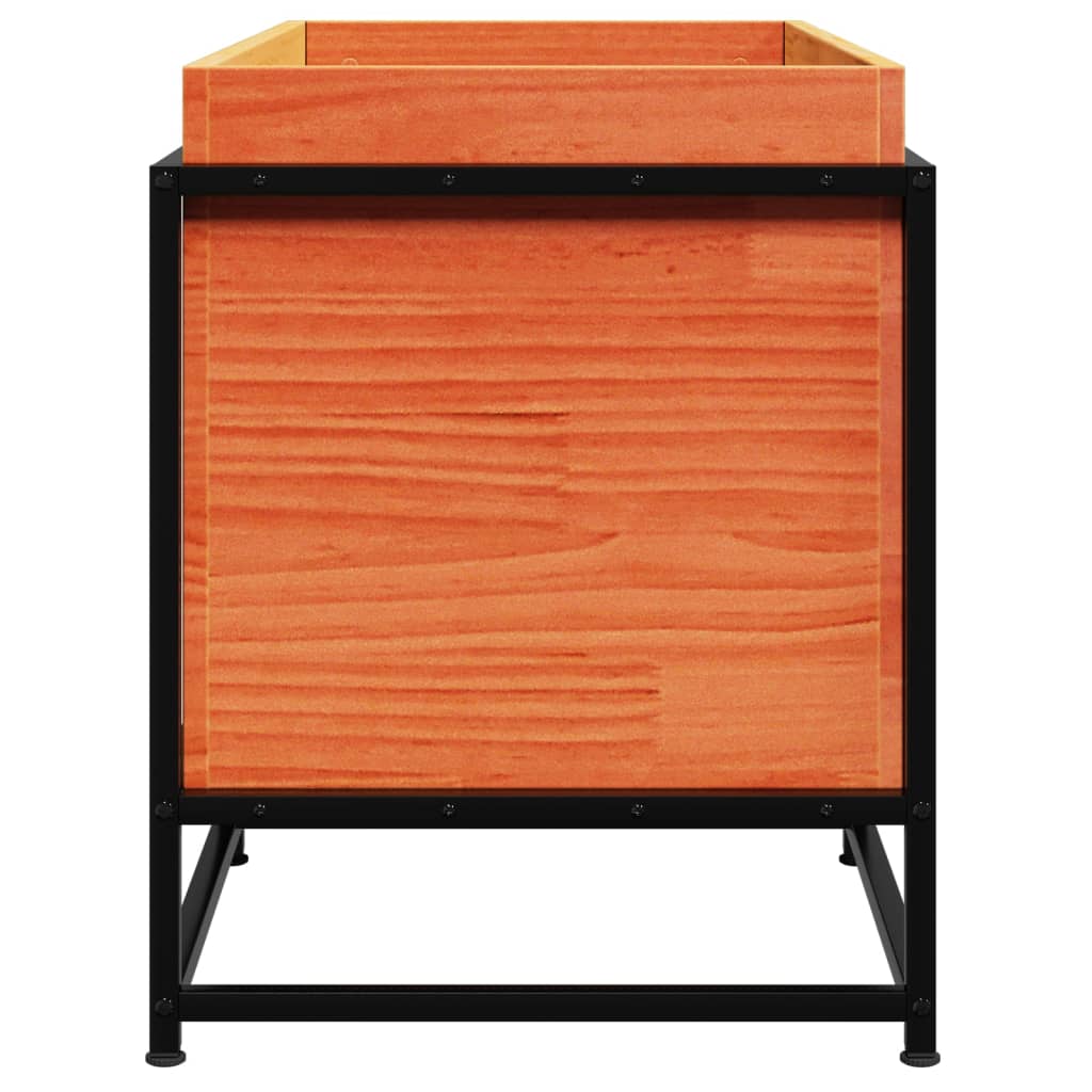 Vassoio per fioriera aiuola rialzata piante fiori terrazzo giardino cera 80 x 40 x 50 cm legno massello di pino marrone 02_0038498