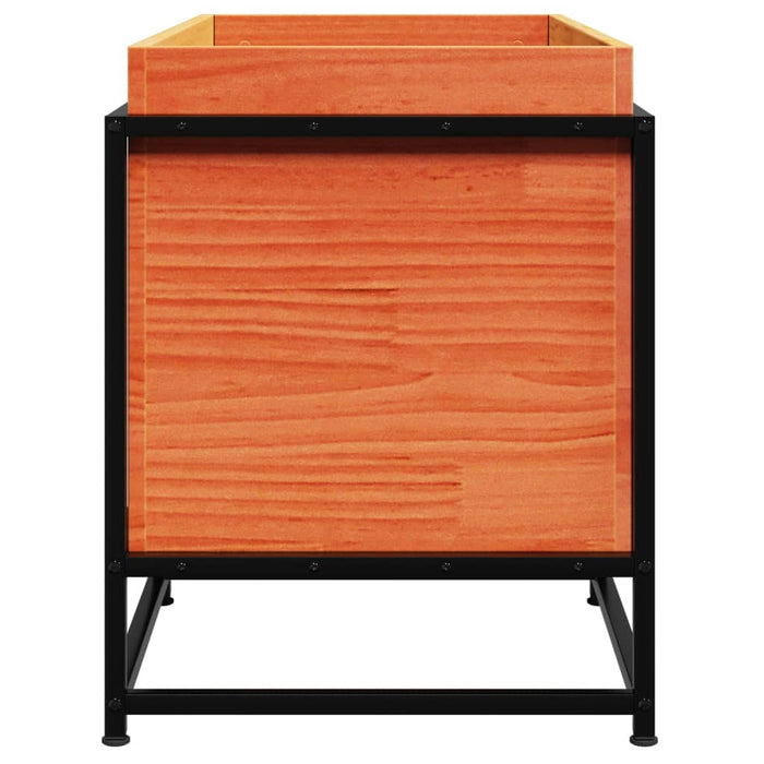 Vassoio per fioriera aiuola rialzata piante fiori terrazzo giardino cera 80 x 40 x 50 cm legno massello di pino marrone 02_0038498