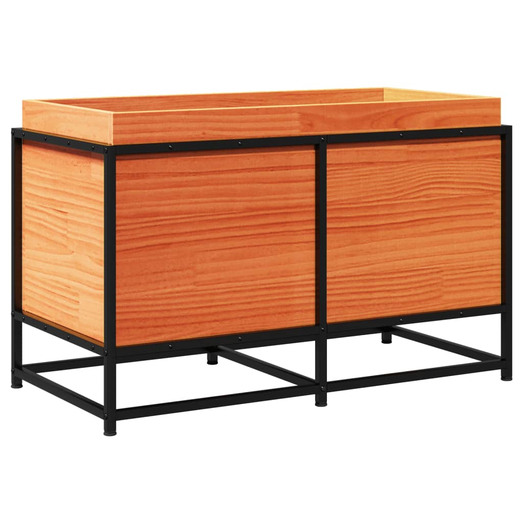 Vassoio per fioriera aiuola rialzata piante fiori terrazzo giardino cera 80 x 40 x 50 cm legno massello di pino marrone 02_0038498