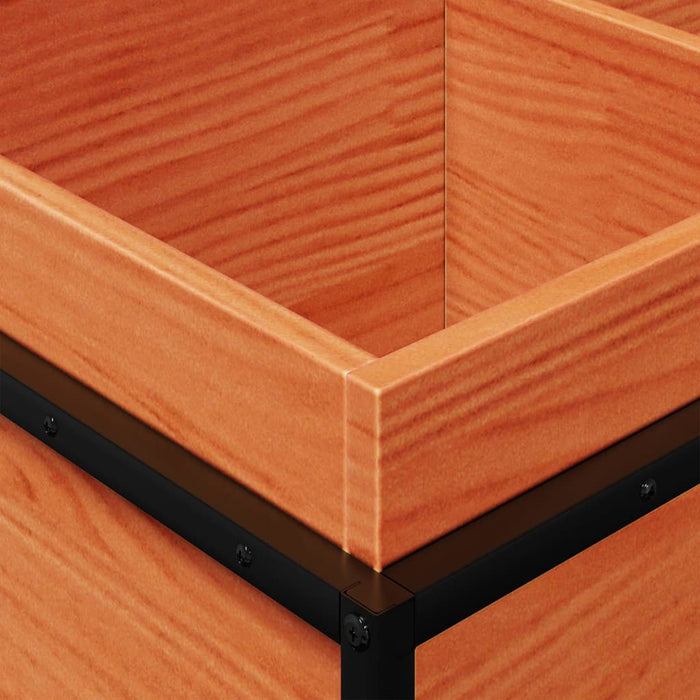 Vassoio per fioriera aiuola rialzata piante fiori terrazzo giardino cera 80 x 40 x 50 cm legno massello di pino marrone 02_0038498