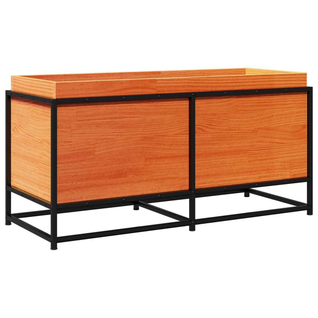 Fioriera Giardino Marrone Cera 100x40x50 cm Legno Massello Pino 847035