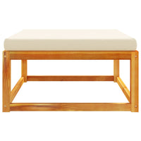 Poggiapiedi Giardino con Cuscino 65x65x29 Legno Massello Acacia 4008158