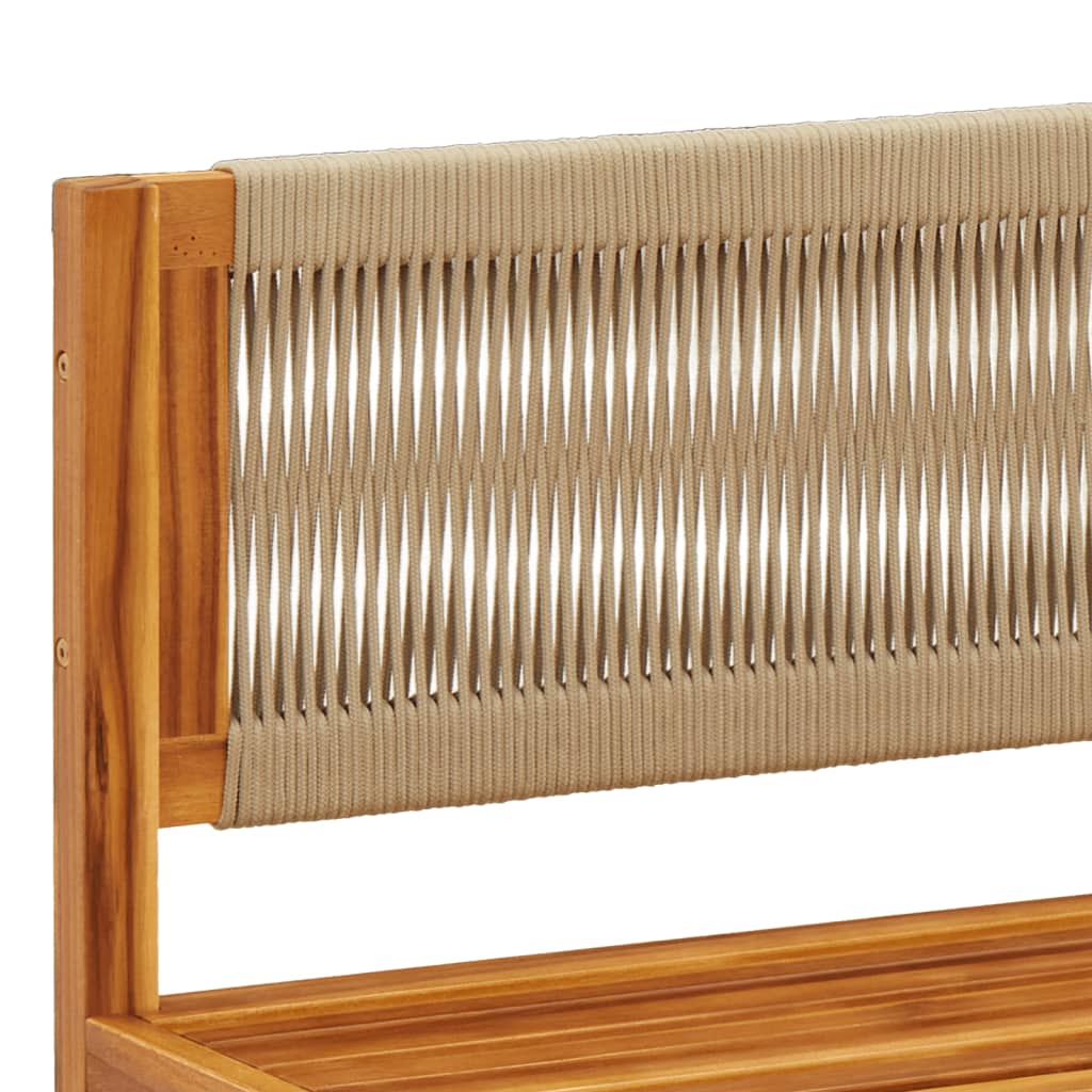 vidaXL Divano da giardino angolare con cuscini in legno di acacia e corda