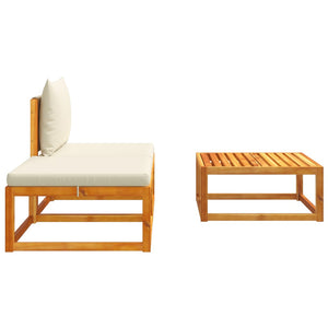 vidaXL Set di divani da giardino 3 pezzi con cuscini in legno di acacia e corda