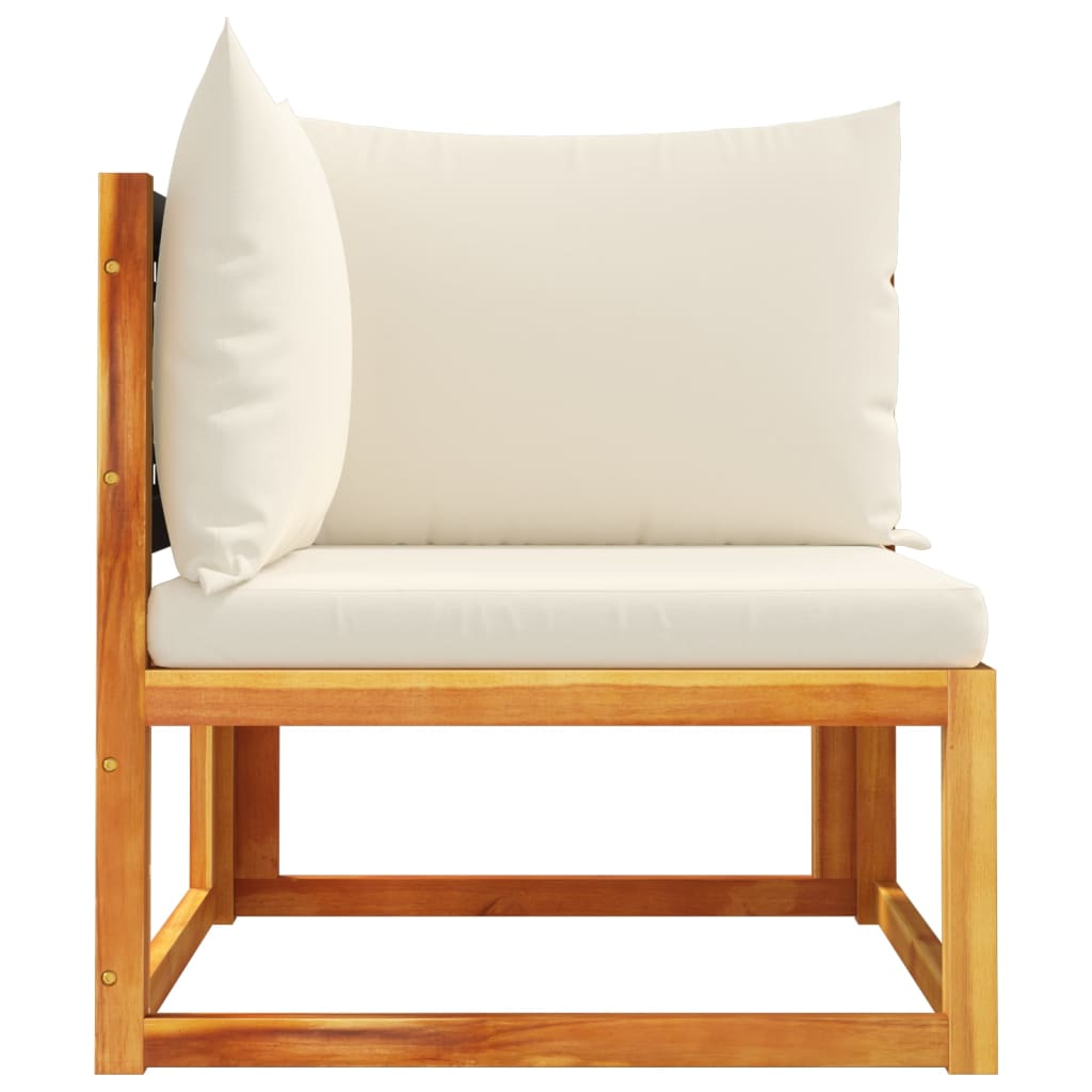 Divano Angolare Giardino con Cuscini Legno Massello di Acacia 4008168