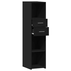 Credenza-Buffet-Armadio da cucina Nera 30x42,5x124 cm in Legno Multistrato