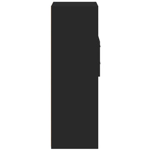 Credenza-Buffet-Armadio da cucina Nera 40x42,5x124 cm in Legno Multistrato