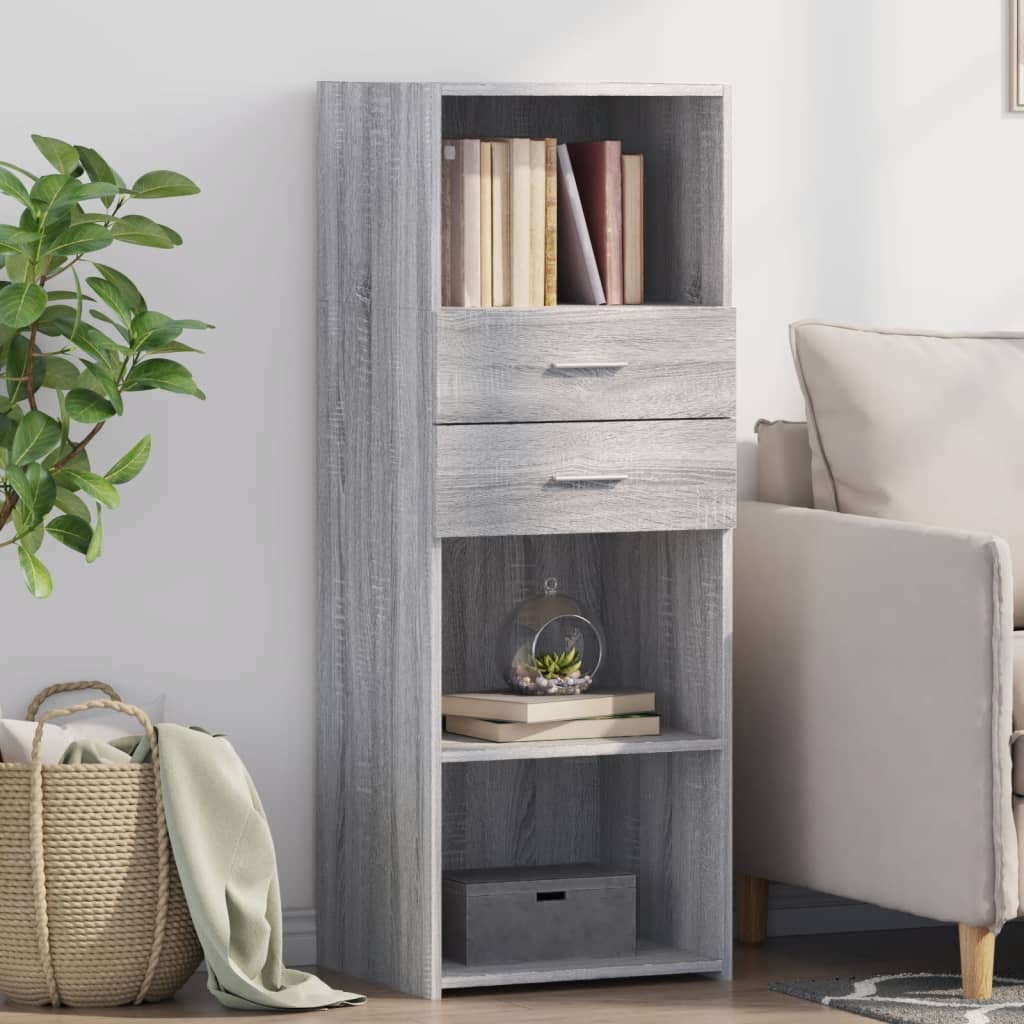 vidaXL Credenza Grigio Sonoma 45x42,5x124 cm in Legno Multistrato