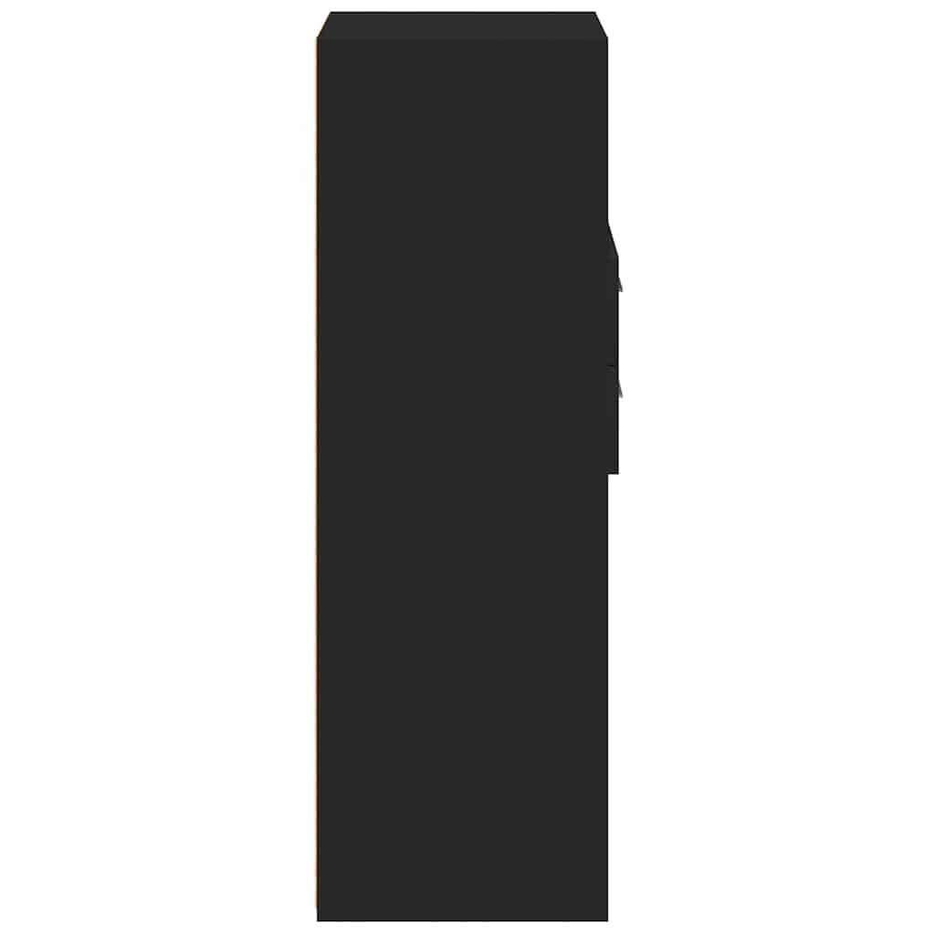 Credenza-Buffet-Armadio da cucina Nera 50x42,5x124 cm in Legno Multistrato