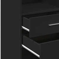 Credenza-Buffet-Armadio da cucina Nera 50x42,5x124 cm in Legno Multistrato