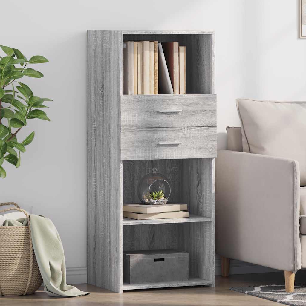 vidaXL Credenza Grigio Sonoma 50x42,5x124 cm in Legno Multistrato