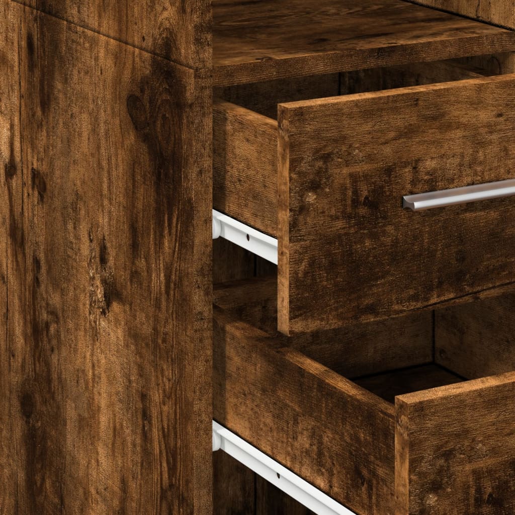 vidaXL Credenza Rovere Fumo 30x42,5x185 cm in Legno Multistrato
