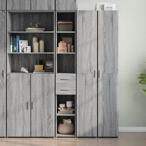 vidaXL Credenza Grigio Sonoma 30x42,5x185 cm in Legno Multistrato