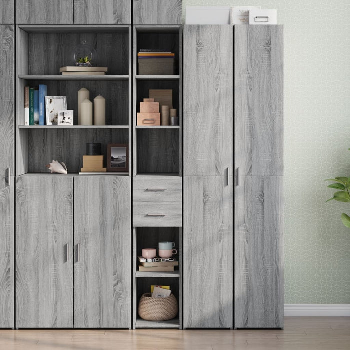 vidaXL Credenza Grigio Sonoma 30x42,5x185 cm in Legno Multistrato