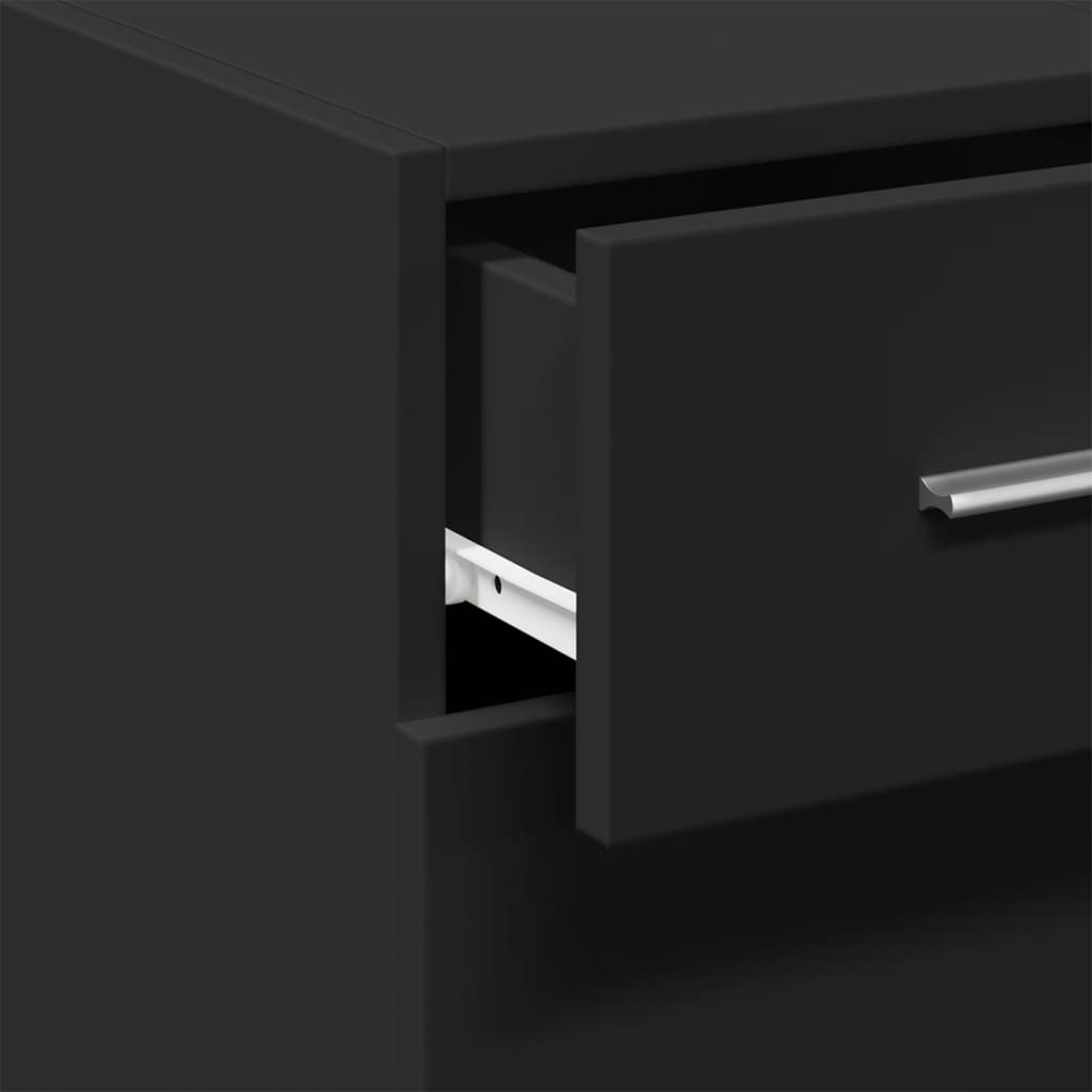 Credenza-Buffet-Armadio da cucina Nera 30x42,5x93 cm in Legno Multistrato 425041