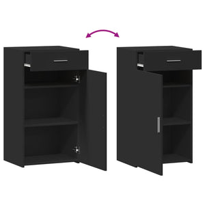 Credenza-Buffet-Armadio da cucina Nera 50x42,5x93 cm in Legno Multistrato