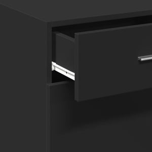 Credenza-Buffet-Armadio da cucina Nera 50x42,5x93 cm in Legno Multistrato