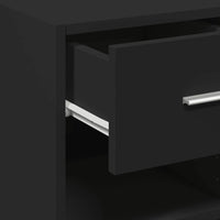 Credenza-Buffet-Armadio da cucina Nera 30x42,5x93 cm in Legno Multistrato 795976