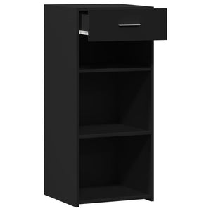 Credenza-Buffet-Armadio da cucina Nera 40x42,5x93 in Legno Multistrato