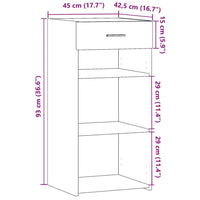 Credenza Bianca 45x42,5x93 cm in Legno Multistrato 846320