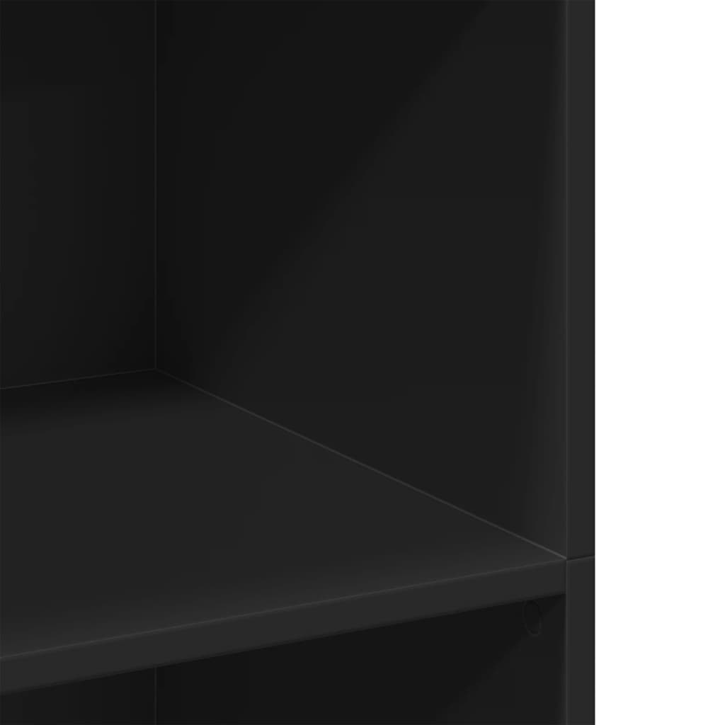 Credenza-Buffet-Armadio da cucina Nera 70x41x124 cm in Legno Multistrato