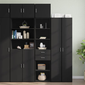 vidaXL Mobile Sottile Nero 45x42,5x225 cm in Truciolato