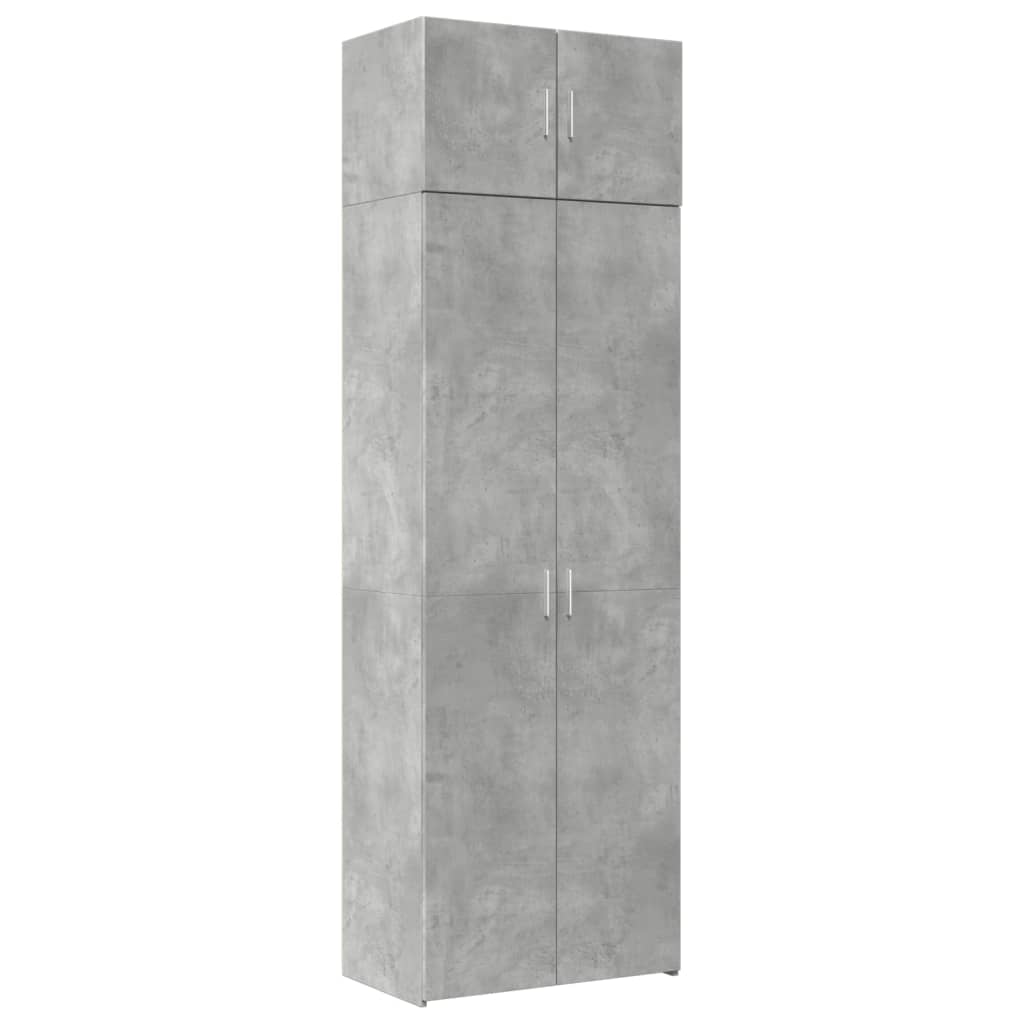 vidaXL Armadietto Grigio Cemento 70x42,5x225 cm in Legno Multistrato