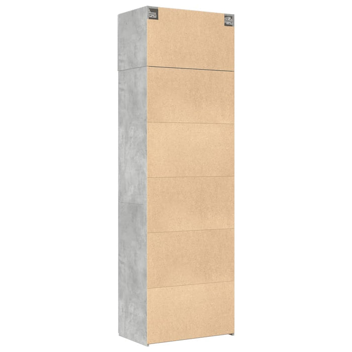 vidaXL Armadietto Grigio Cemento 70x42,5x225 cm in Legno Multistrato