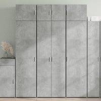 vidaXL Armadietto Grigio Cemento 70x42,5x225 cm in Legno Multistrato
