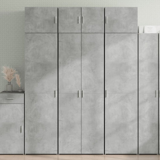 vidaXL Armadietto Grigio Cemento 70x42,5x225 cm in Legno Multistrato