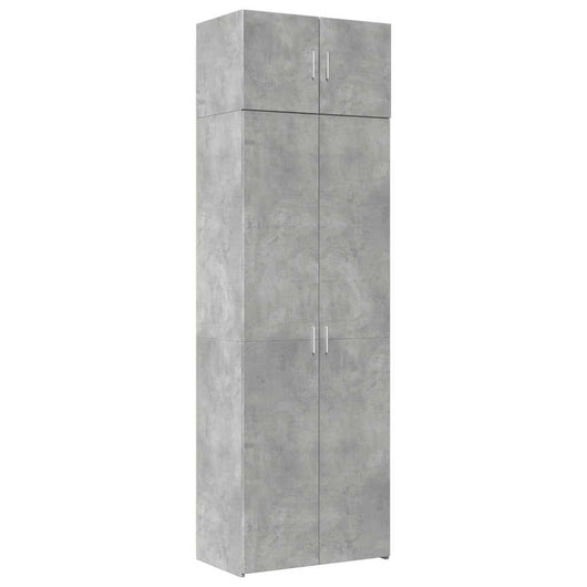 vidaXL Armadietto Grigio Cemento 70x42,5x225 cm in Legno Multistrato